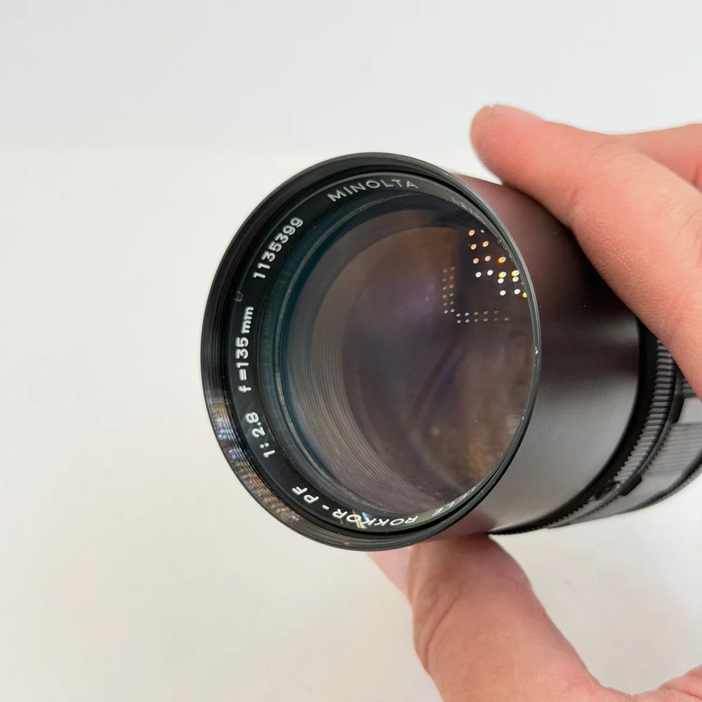 Minolta Auto Tele Rokkor-PF 135mm f2.8 Lens with Case and Cap Made in Japan